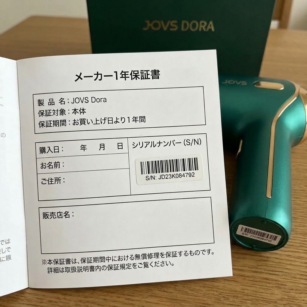 JOVS Dora 公式保証書・メーカー保証カード