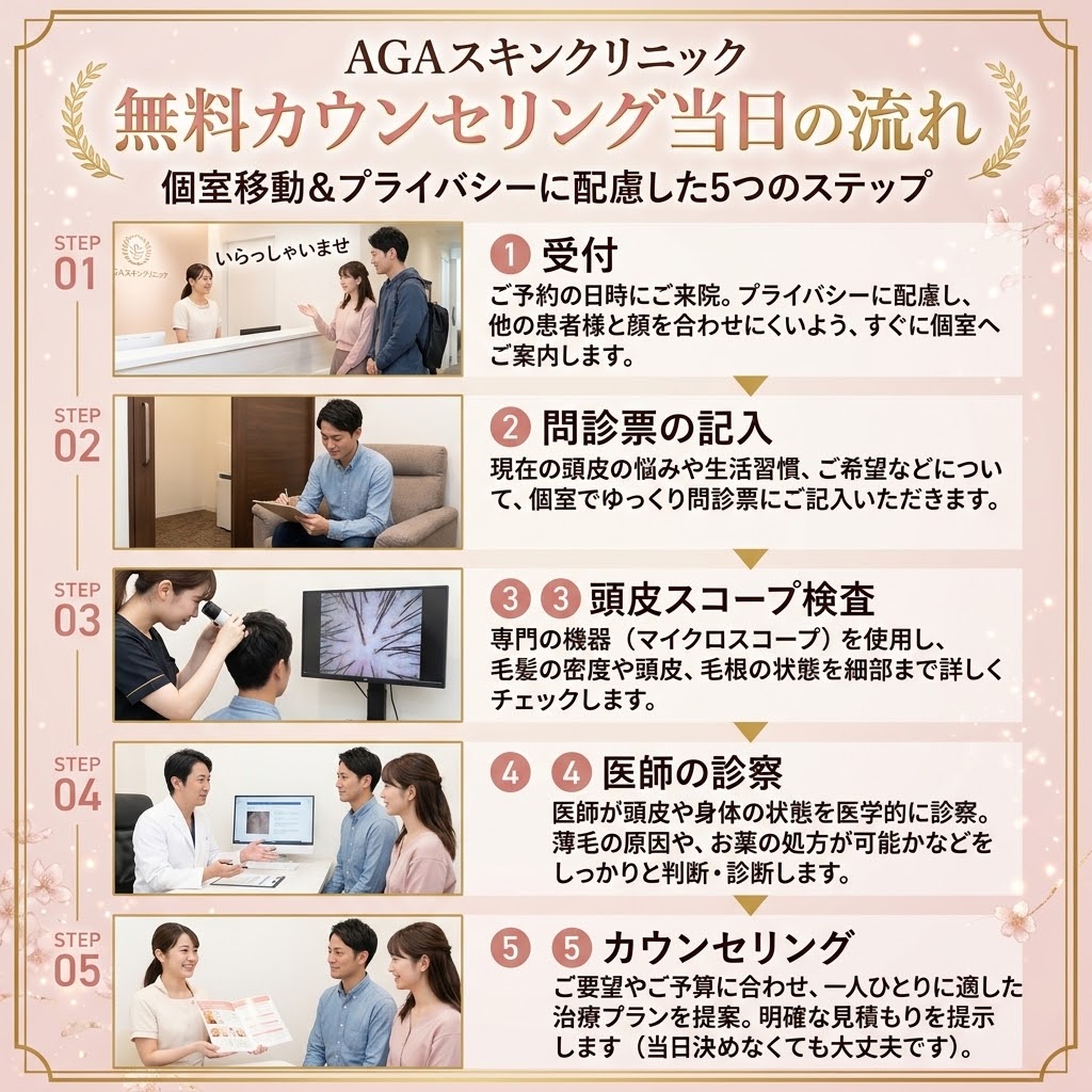 AGAスキンクリニック 無料カウンセリングのステップと流れ