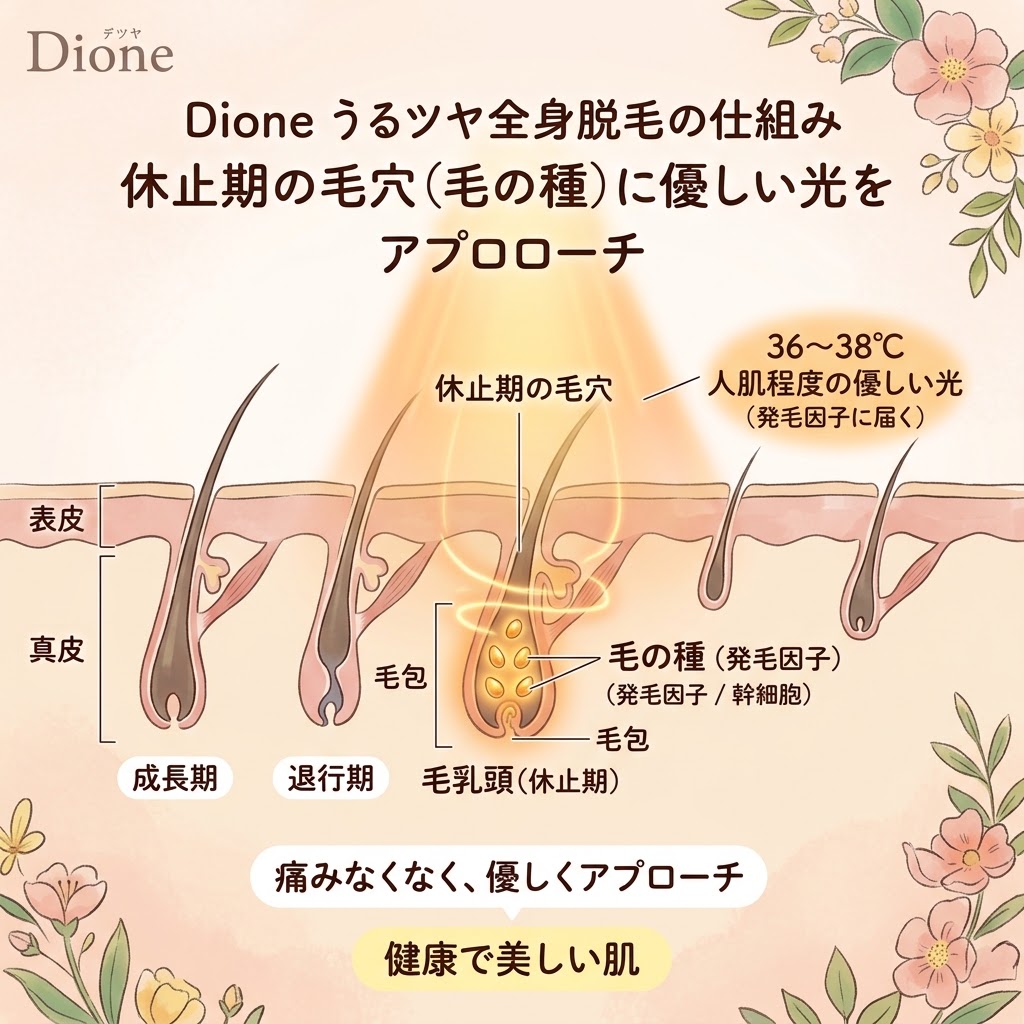 ハイパースキン脱毛の仕組み・休止期の毛の種にアプローチ