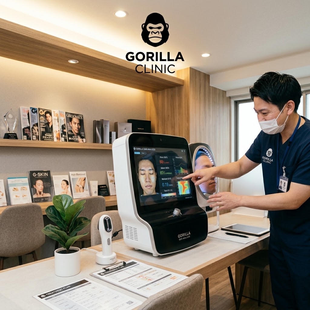 ゴリラクリニック 無料肌診断の様子