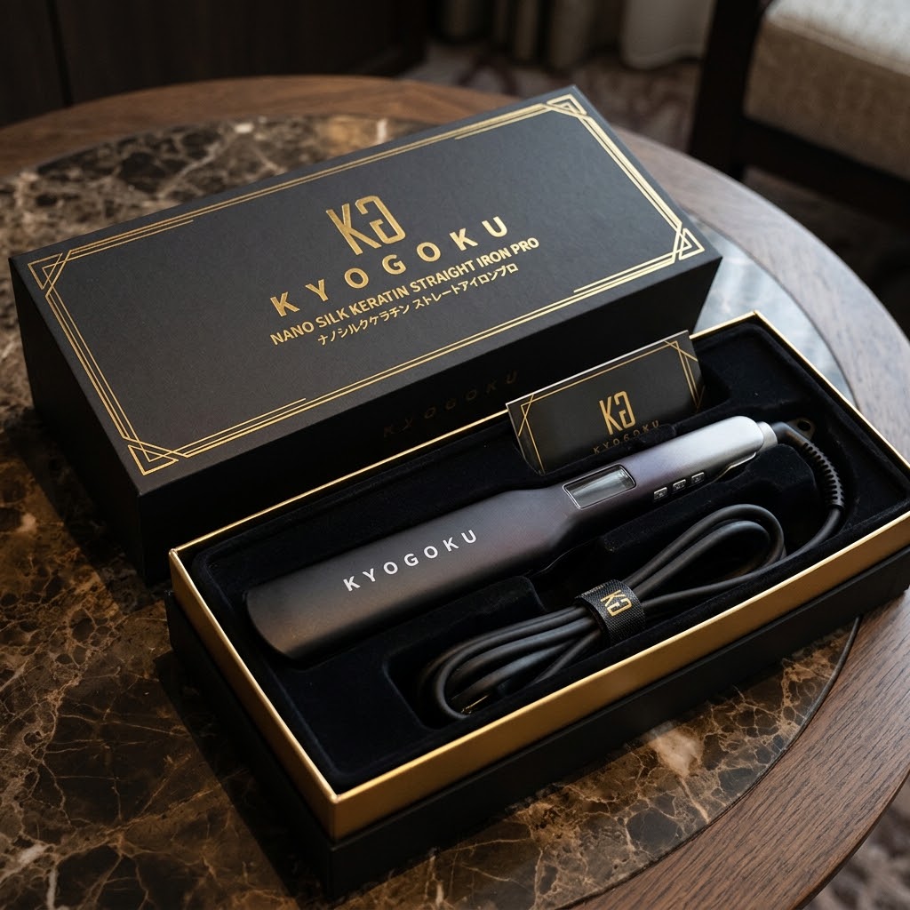 KYOGOKU ナノシルクケラチンストレートアイロンプロの開封・パッケージ写真